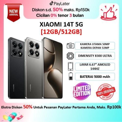 Gambar Xiaomi 14T 5G [12/512GB] | Mediatek Dimensity 8300 Ultra | AMOLED 144Hz Display | 5000 mAh | Garansi Resmi - NON BUNDLE, TTN BLACK dari Agres ID Depok undefined Tokopedia