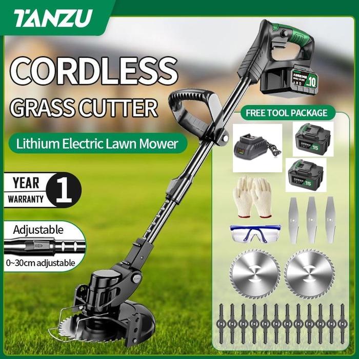 Promo 【COD】Tanzu MT-21V Electric Cordless Lawn Mower High Power Grass ...
