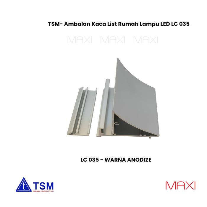 Gambar TSM - LC 035 Rumah Lampu LED / Ambalan Kaca List Lampu LED 8 mm - Anodize, Panjang 100 cm & 300 cm | UK 1M dan 1,5M - TSM- LC 035- ANO - 100 CM, 1M dari Maxi Online undefined Tokopedia