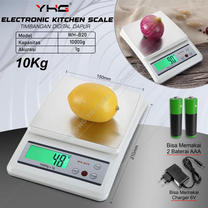 Gambar Timbangan Dapur Digital WH-B20 10kg Akurasi 1g YHG dari YHG Indonesia undefined Tokopedia