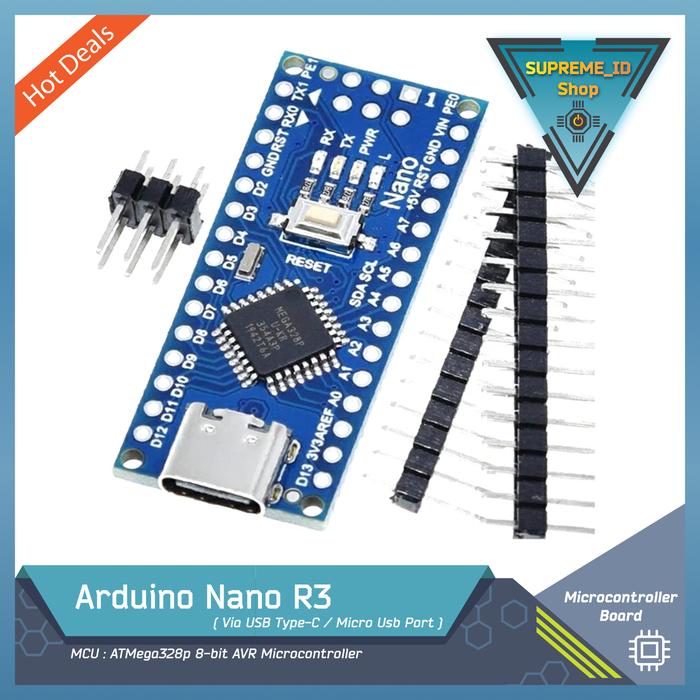 Jual Arduino Microcontroller NANO V3 R3 ATMEGA328P FT232RL (OEM ...