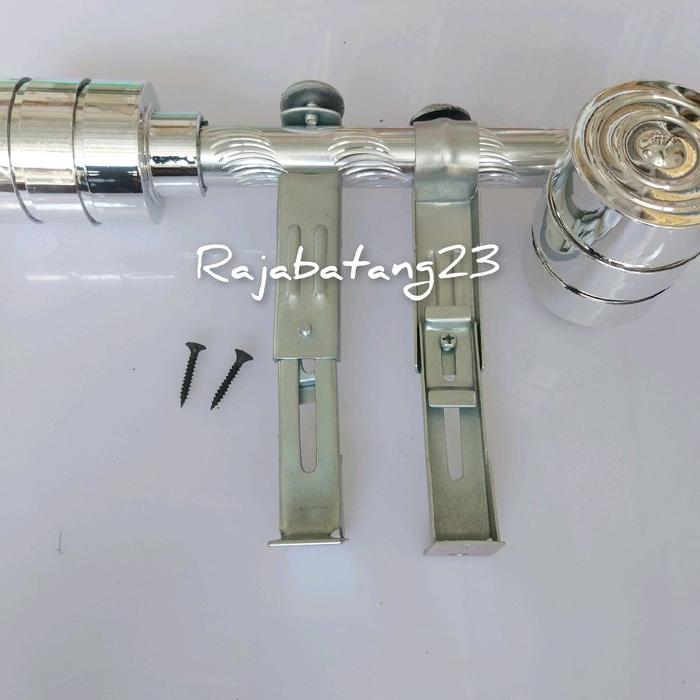Gambar Besi batang gorden ukuran 40cm-50cm model tutup minimalis premium terbaru - Silver motif uril, 40cm dari Ilhamigordenshoop23 undefined Tokopedia