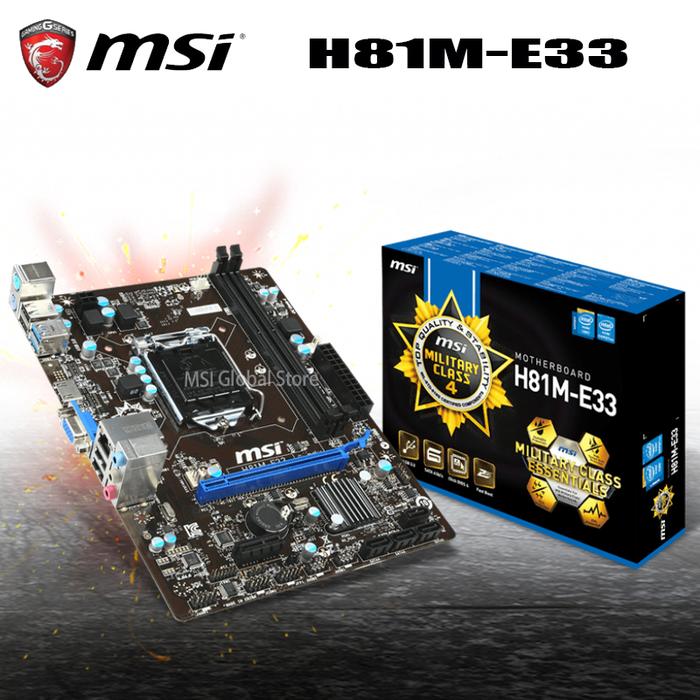 Lga 1150 Msi H81m-e33 Motherboard I7 I3 I5 Ddr3 16gb Pci-e