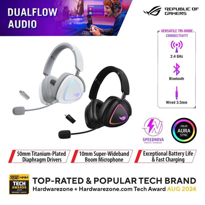 ASUS ROG Delta II Tri-mode Wireless Gaming Headset with ROG SpeedNova  Black di Lezz Computech Tokopedia