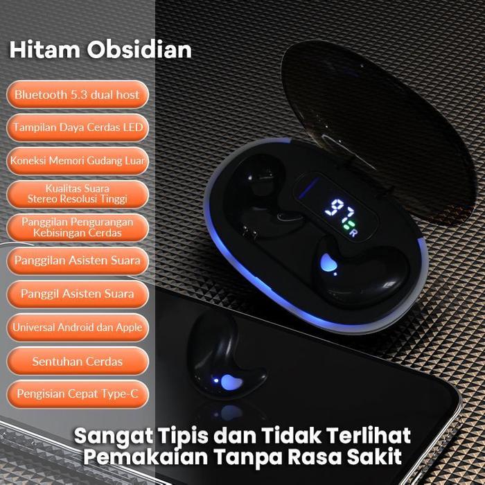 Gambar [BISA COD] 2026 Headphone X55 TWS Headphone Tidur Bluetooth Gaming Baterai Super Panjang Peredam Kebisingan Aktif Earphone Wireless Plastik Hitam - Black Headset - hitam dari COOVAK Indonesia undefined Tokopedia