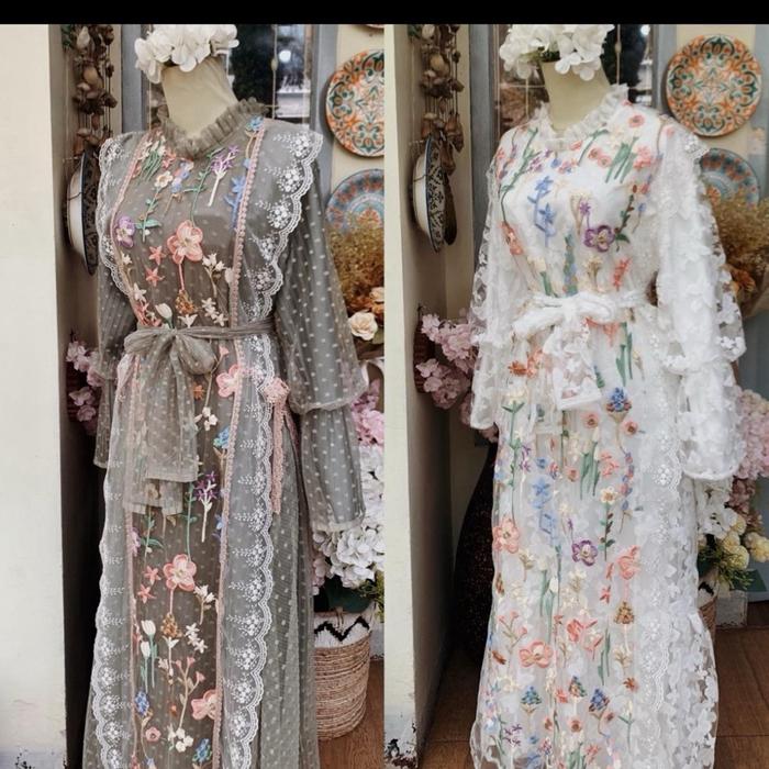 Gambar DRESS KONDANGAN LAMARAN WISUDA ALEA GAUN DRESS SIMPLE ELEGANT - Sage premium, Kancing belakang dari beachylooks undefined Tokopedia