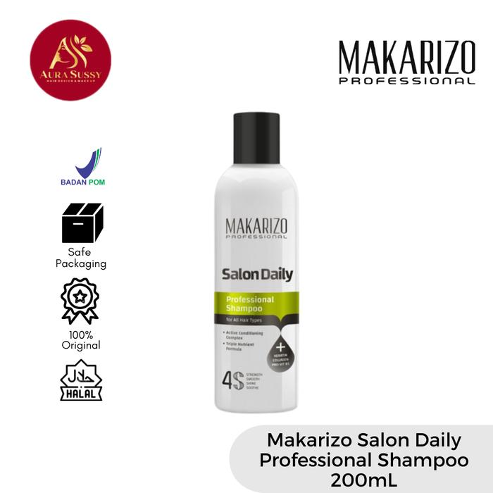 Gambar Makarizo Salon Daily Professional Shampoo 200ml, Salon Daily Professional Conditioner 200ml, Salon Daily Professional Hair Mask250ml, Salon Daily Professional creambath 250ml - Shampoo 200ml dari AURA SUSSY SALON undefined Tokopedia