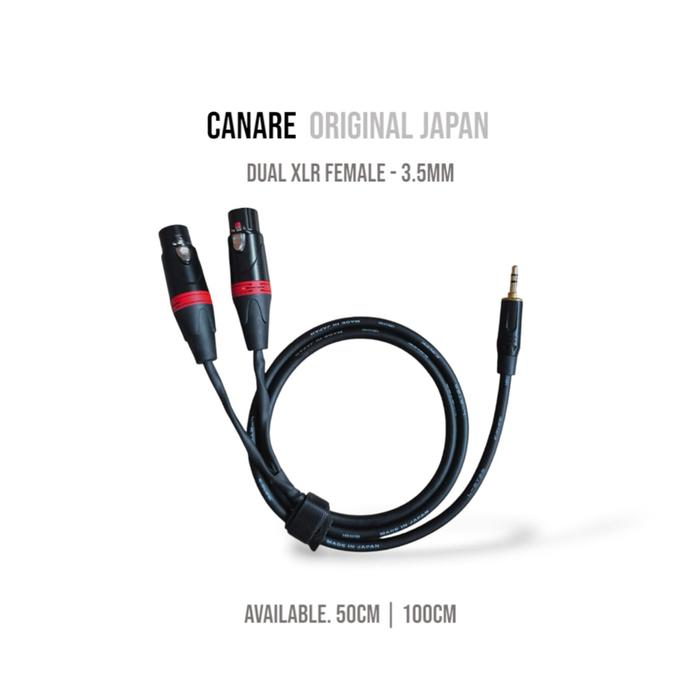 Gambar Kabel Audio Mixer ke HP / Soundcard  CANARE ORIGINAL made in Japan Dual XLR/AKAI Mono Female ke 3.5mm Panjang 1 Meter Accessories Kuning dari Gadget Flow undefined Tokopedia