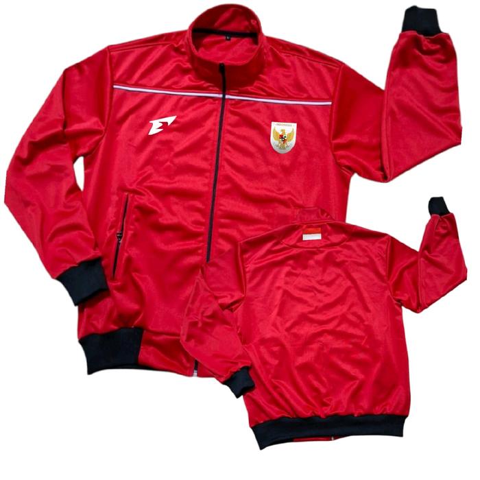 Gambar jaket trektop logo Timnas Indonesia terbaru 2025 Pria Dewasa Merah Putih Tebal - merah, M dari Genius Merch Store undefined Tokopedia