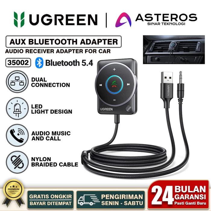 Gambar UGREEN AUX Bluetooth 5.4 Adapter Audio Call Receiver Mobil Dual Connection For Car 35002 - 35002 dari ASTEROS OFFICIAL undefined Tokopedia