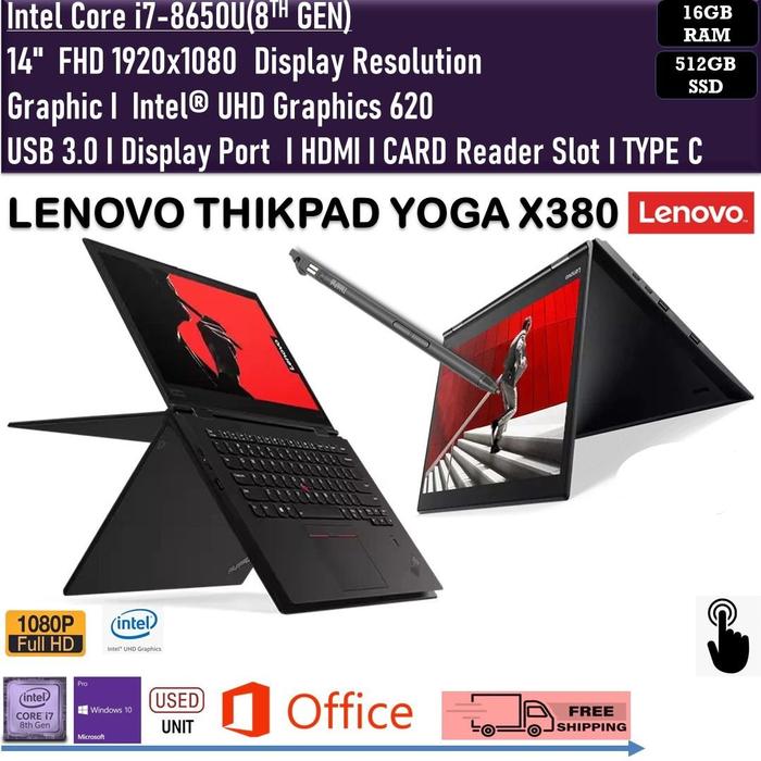 LENOVO THINKPAD YOGA X380 CORE i7 GEN 16GB/1TB SSD FREE TAS YOGA X380  i5, 8GB/256GB