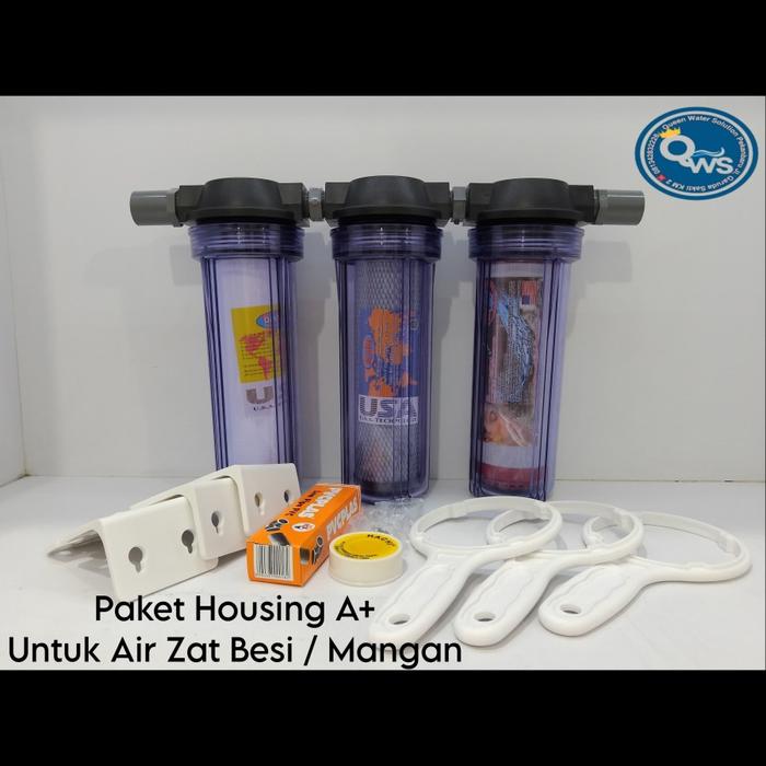 Gambar Paket EKO 3 - Saringan / Filter Air Siap Pakai 3 Housing - Housing A+ Pemanasan Cepat - A+ dari Queen Water Solution undefined Tokopedia