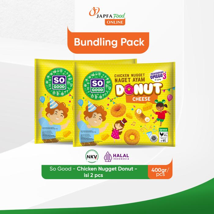 Gambar So Good Chicken Nugget Donut Cheese / Naget Ayam Keju 400gr - Isi 2 pack dari Japfa Food Online undefined Tokopedia