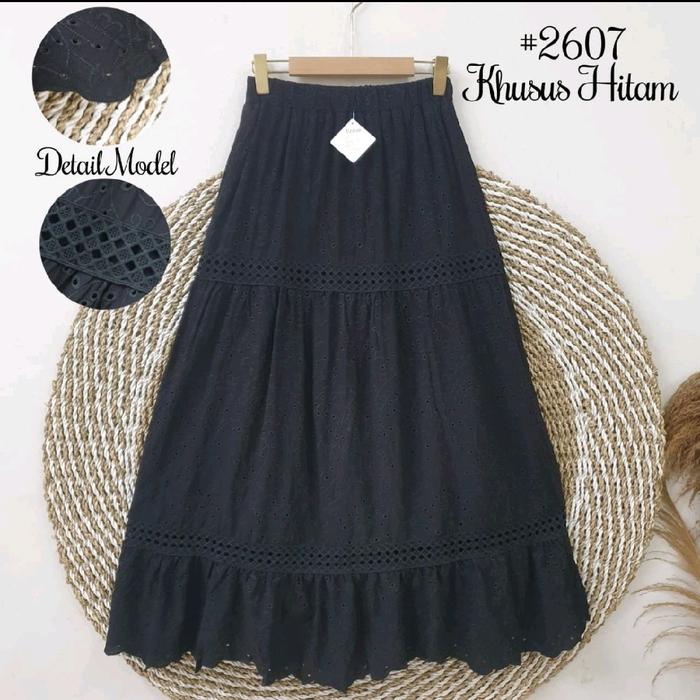 Gambar Rok katbol premium full puring - katbol renda new pjng 90 hitam dari Hanifashop.id undefined Tokopedia