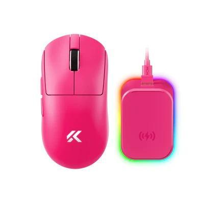 MCHOSE A7 V2 | A-7 V2 Ultra+ Lightweight Tri-mode Wireless Gaming Mouse with Magnetic RGB Charging Dock - WHITE