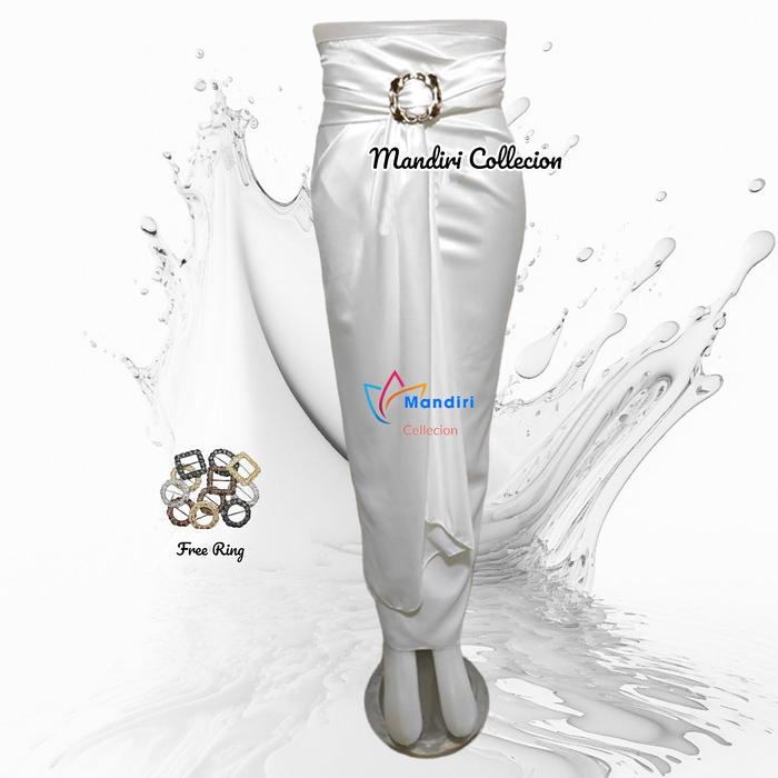 Gambar Rok Lilit Polos Putih Bawahan Wanita Kekinian Simple Kondangan Bridesmaid All Size Panjang Serut - Putih, 1 Pcs dari Mandiri Batik Collecion undefined Tokopedia