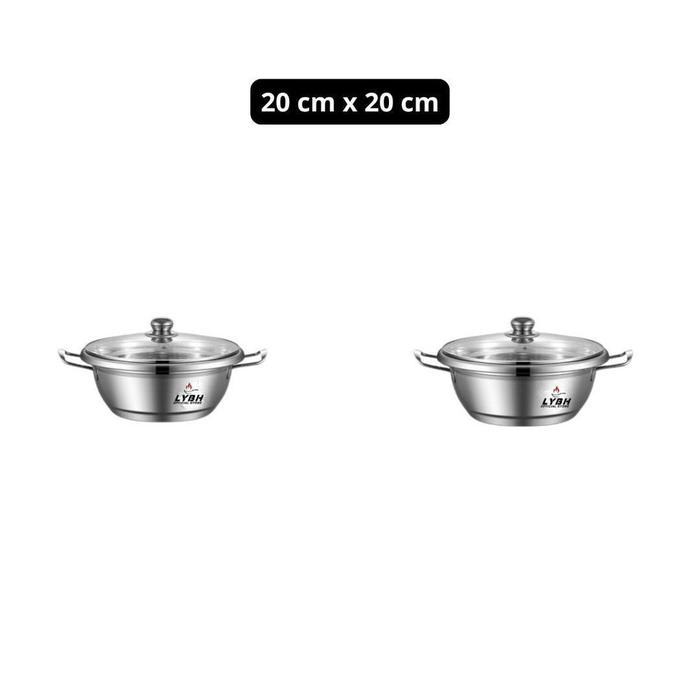 Gambar “COD”1 Set Panci Sup 304 Stainless Steel Anti Karat Isi 4 Ukuran – Panci Tebal Serbaguna dengan Tutup Kaca untuk KomporPanci Soup Stainless Steel Food Grade – Tahan Lama & Anti Karat (Material berkualitas, tahan lama, cocok untuk masakan rumahanlive - 20-20cm2PCSPancisup dari TOKO THELAMP undefined Tokopedia