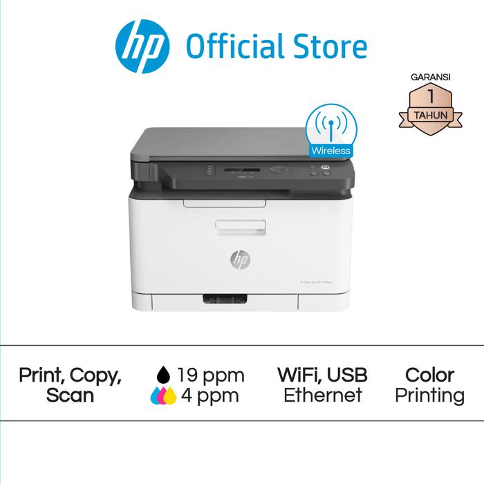 Gambar Printer HP Laser MFP 178nw All in One Print Scan Copy Wireless Wifi USB Color Colour Warna Garansi 1 Tahun Official dari HP Indonesia undefined Tokopedia