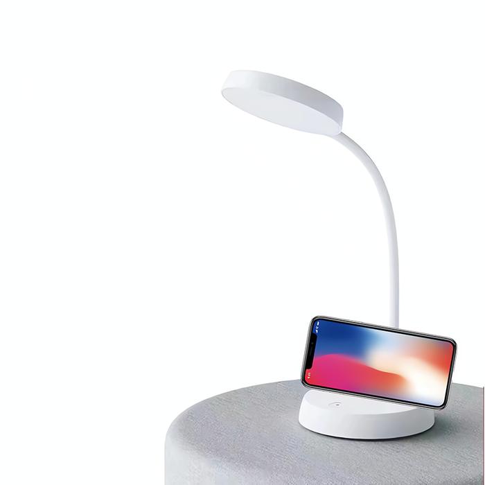 Gambar Lampu Meja Pelindung Mata Warna Putih Peredupan Tiga Tingkat dengan Dudukan Ponsel, Lampu Baca LED Mini Ruang Belajar, Lampu Samping Tempat Tidur Asrama, Lampu Meja Belajar, Lampu Tidur Nirkabel 2000MAh - Putih dari Techifyy undefined Tokopedia