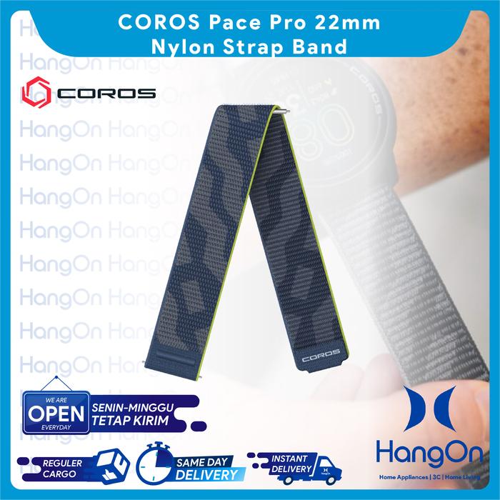 Gambar [STRAP ONLY] COROS Nylon Strap Band For Pace Pro Sport Watch Size 22mm Tali Jam Tangan Quick Release Strap Nilon Smartwatch Pacepro Easy to Wear Snug Flexible Fit 140-210mm Comfortable & Adjustable High Quality Material 22 mm Ultra Lightweight - Blue  dari HangOn Official Store undefined Tokopedia