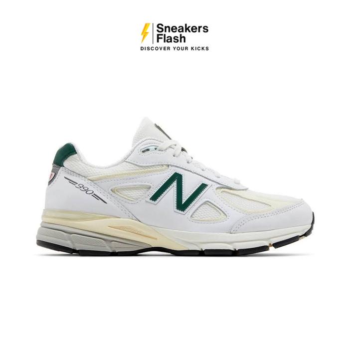 Gambar Sepatu Sneakers Pria NEW BALANCE 990 V4 MADE IN USA WHITE GREEN - U990TC4 - Standar, 44.5 dari Sneakers Flash undefined Tokopedia