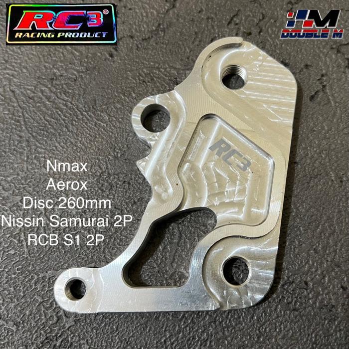 Gambar Breket Bracket Kaliper Depan Nissin Samurai 2p 2pot 2 piston Matic Nmax Aerox New Old disk 260mm - NMAX/AEROX OLD NEW dari Double M Motoparts undefined Tokopedia