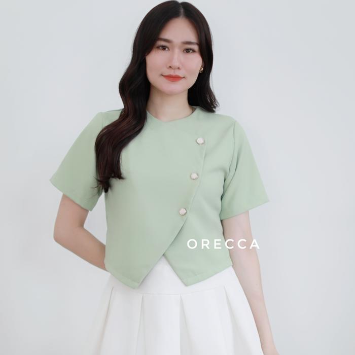 Gambar ORECCA - Rere Atasan Wanita Lengan Pendek - Sage, M dari Orecca.id Kota Administrasi Jakarta Barat Tokopedia