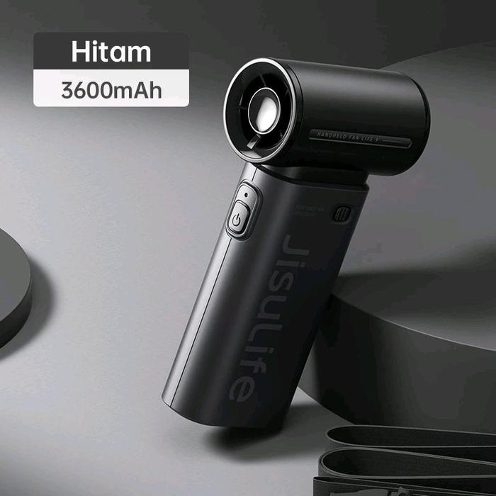 Gambar JisuLife Life9 Handheld Fan Kipas Angin Genggam Mini Portable TURBO 5-Speed 5000mAh USB C HandFan - BLACK (3600mAh) dari Queen-id undefined Tokopedia