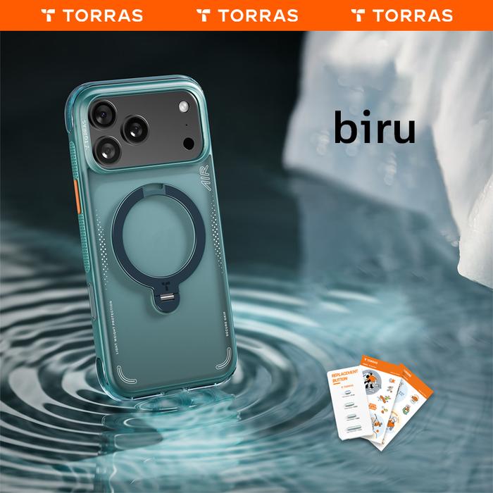 Gambar TORRAS Casing 360° Ostand Q3 Air untuk iPhone 17 Pro Max Magsafe iPhone 16 Pro Max Shield Cover Magsafe Stand Merah Tahan goncangan tidak berwarna kuning - Biru, iphone 16 Pro Max dari TORRAS.INDONESIA undefined Tokopedia