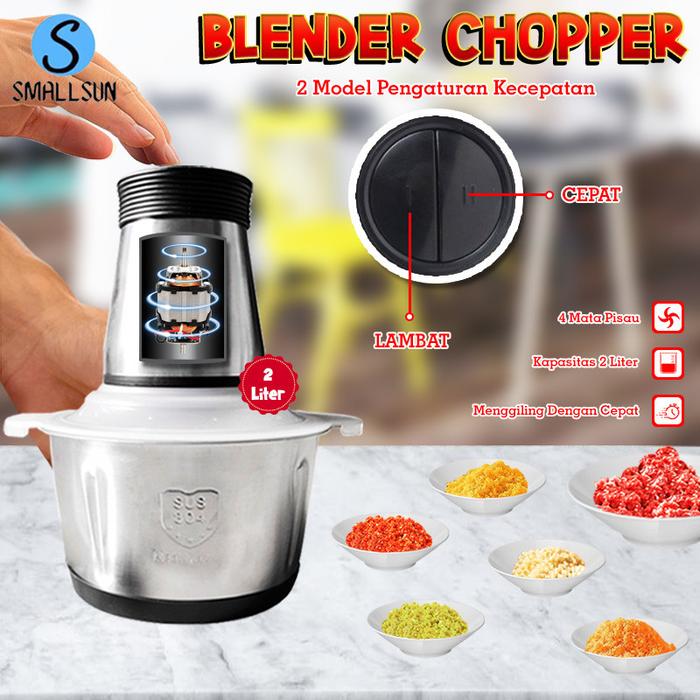 Gambar SUNSHINE Blender Chopper Daging Serbaguna Stainless 2 Liter - 2 Liter dari OLV Houseware undefined Tokopedia