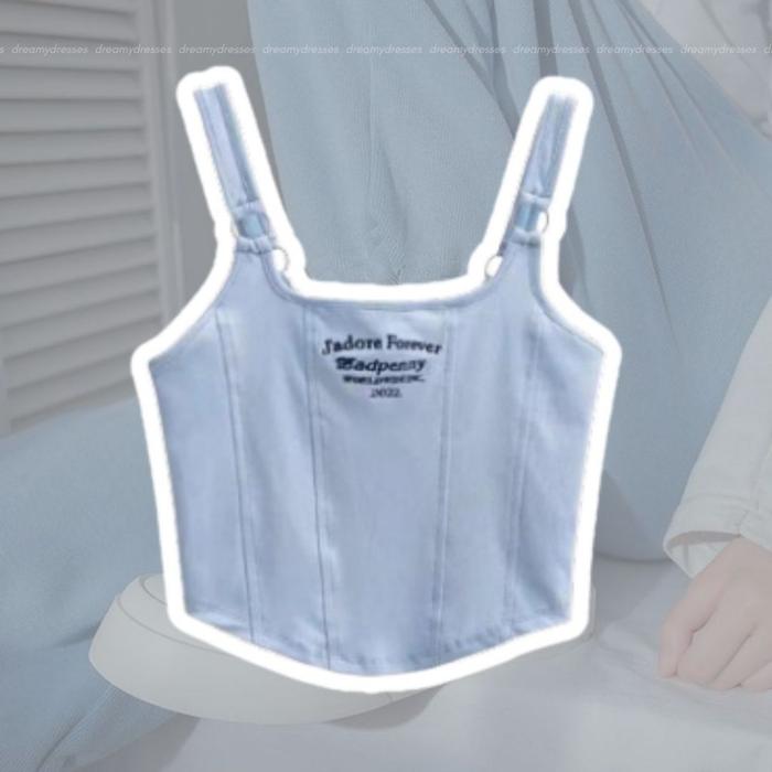 Gambar 3in1 Set 55 - OOTD PREMIUM One Set Setelan Korean Style kemeja Batwing Oversize Celana Kulot Crinkle Highwaist Loose Cullote Pants Celana Kantor Pakaian Atasan Tanktop Komisol Wanita Fashion Tank Top Bra Casual Look Korean Panjang Putih Bawahan Airflow - tanktop blue dari Dreamydresses_NEW undefined Tokopedia