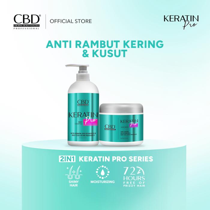 Gambar CBD Prof Keratin Pro Series Daily Treatment Shampoo 1000ml + Hair Mask 500ml - Haircare Treatment Vitamin Perawatan Rambut Kusam Kering agar Wangi Halus dan Berkilau seperti Smoothing serta Membersihkan Melembutkan Kulit Kepala dan Rambut Berminyak - Hair Mask + Shampoo dari CBD Professional undefined Tokopedia