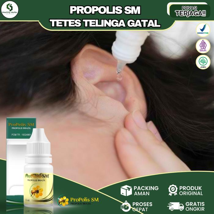 Gambar Cairan Propolis SM Tetes Untuk Telinga Berair Bernanah Bunyi Berdenging Berdarah Kotoran Telinga Menumpuk Bersihkan Kuping Congek Gatal Halal Mui Bpom Ear dari Healthy Gresia undefined Tokopedia