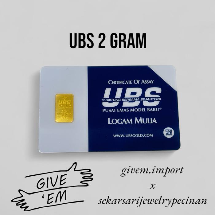 Gambar 2 Gram UBS LM Logam Mulia Emas Batangan Investasi Original Asli Barcode QR Code SNI 24K 999.9% dari sekarsarijewelrypecinan undefined Tokopedia