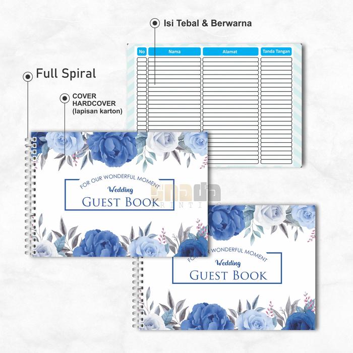 Gambar BUKU TAMU PERNIKAHAN HARDCOVER   / GUEST BOOK / WEDDING BOOK  HARDCOVER MURAH BAGUS DSAIN KEKINIAN NON CUSTOM - Bunga 1 dari Snada Printing undefined Tokopedia