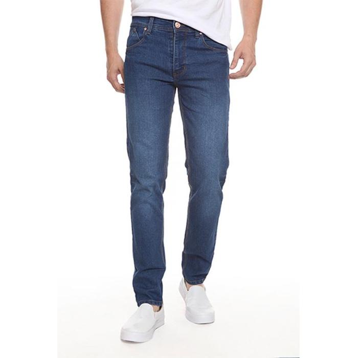 Gambar 2nd RED Jeans Celana Panjang Pria Slim Fit Katun Denim Stretch Eternity Aksen Kerut Biru 131908 Melar Light - Biru, 31 dari 2nd RED ID undefined Tokopedia