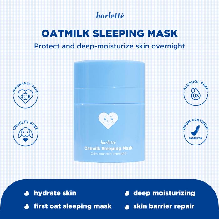 Gambar Harlette Oatmilk Sleeping Mask | [NO PEFUME] Acne Prone, Dry, Combination, Troubled Skin, Melembapkan, Hydrating, Night Cream, Moisturizer, Moisturiser, Skincare - Sleeping Mask dari Harletté undefined Tokopedia