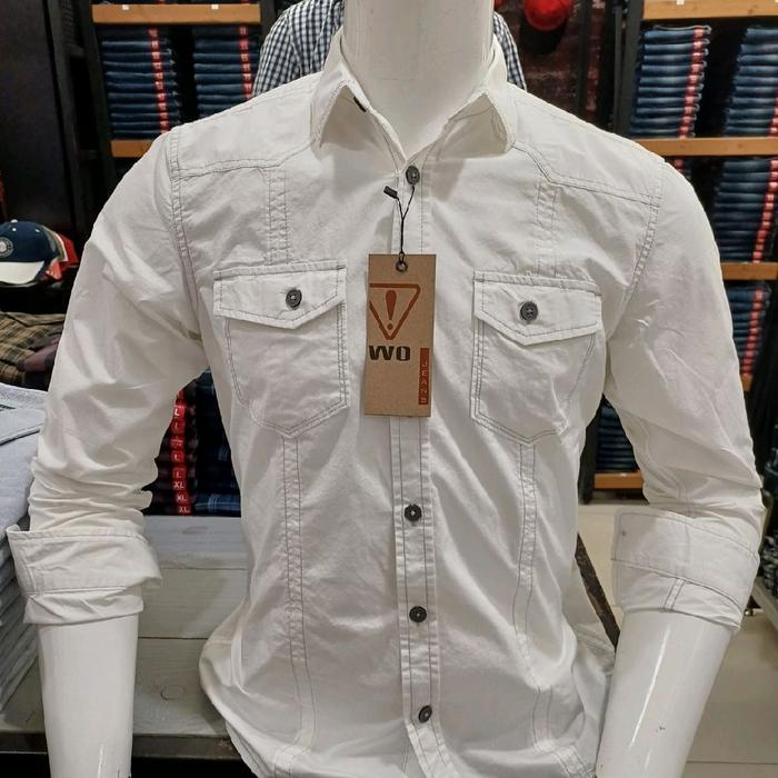 Gambar KEMEJA WATCHOUT ORIGINAL SLIMFIT PUTIH POLOS - m dari Herry_Store undefined Tokopedia