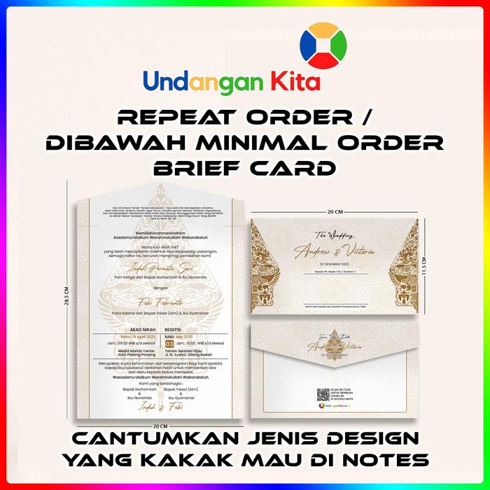 Gambar (100Pcs) Undangan Kita Repeat Order Atau Order Dibawah Minimal Order - RO Semi Amplop BC dari Undangan Kita undefined Tokopedia