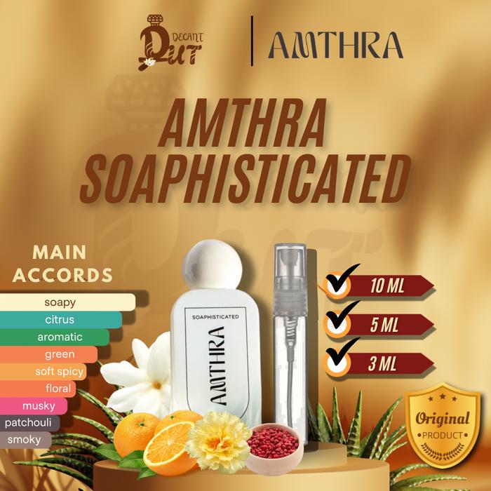 Gambar Decant Amthra Soaphisticated 1ml 3ml 5ml 10ml – Parfum Aldehid Citrus Clean Musky | Aroma Wangi Sabun Mewah & Elegan | 100% Original - 1 ml dari Dut Decants undefined Tokopedia