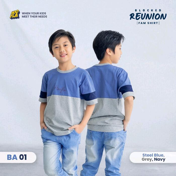 Gambar KAOS COUPLE FAMILY KAOS SERAGANAN BAJU SARIMBIT BLOCKED REUNION FAM SHIRT STEEL BLUE HOOFLA Combed Pendek Panjang Keluarga Dewasa Katun - ANAK-PENDEK, S dari TOKO BAJU ANAK LALAKIDS undefined Tokopedia