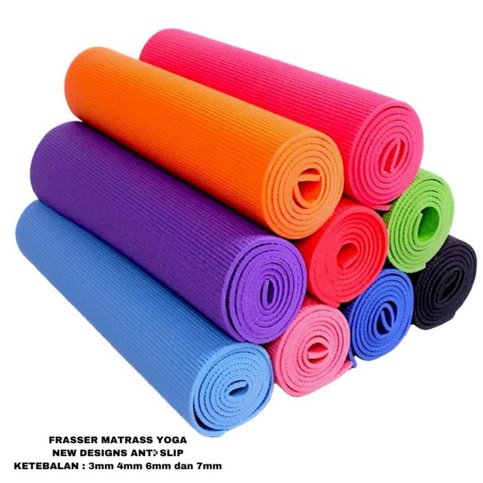 Gambar Frasser Matras Yoga Mat NBR PVC Alas Karpet Senam Lantai Cardio Olahraga Fitness Anti Slip Pilates Mat Gym Mat MTRS - YG 02 - 6mm PVC dari Frasser undefined Tokopedia