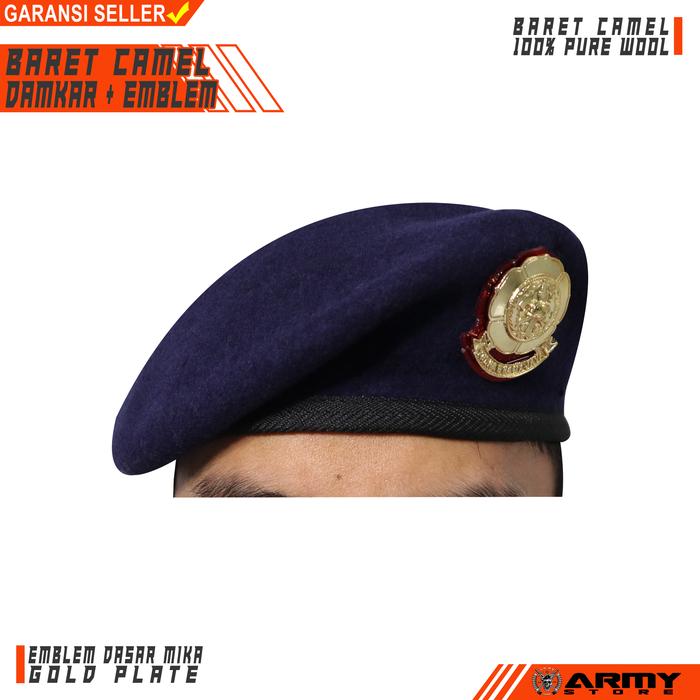 Gambar Topi Baret Damkar Camel Satu Set Emblem - Baret + Emblem 55 dari ARMY STORE undefined Tokopedia
