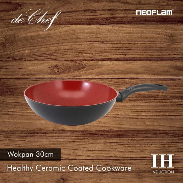 Gambar Neoflam DE CHEF Wok Pan / Panci Penggorengan Keramik Korea - Wokpan 30cm dari Homeland Store undefined Tokopedia