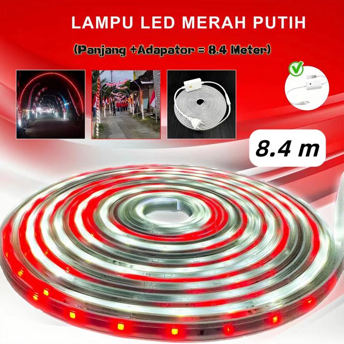 Gambar DANNY-Store (COD)renovasi rumah dengan warna putih + merah/Bendera Indonesia Merah Putih Lampu Hias/Lampu hias bendara hari nasional/Lampu Hias Hari Nasional Murah/lampu led/lampu/lampu kelap kelip/lampu led stripe/rgb/lampu led stripe  Pvc Running Hiasan - LAMPU LED STRIP SELANG  MERAH-PUTIH dari DANNY-Store_NEW undefined Tokopedia