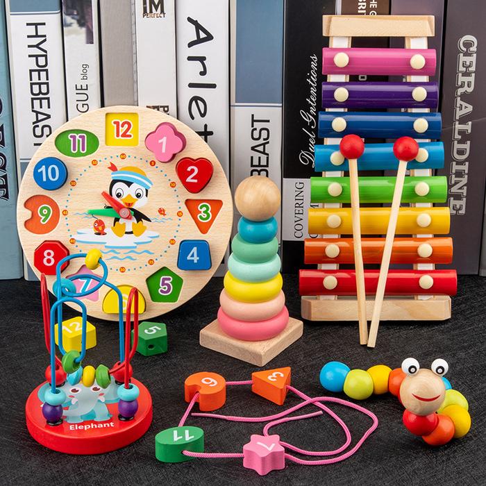 Montessori Wooden Toys For Babies Years Boy Girl Gift Baby  Development Games Wood Puzzle For Kids Educational Learning Toy
