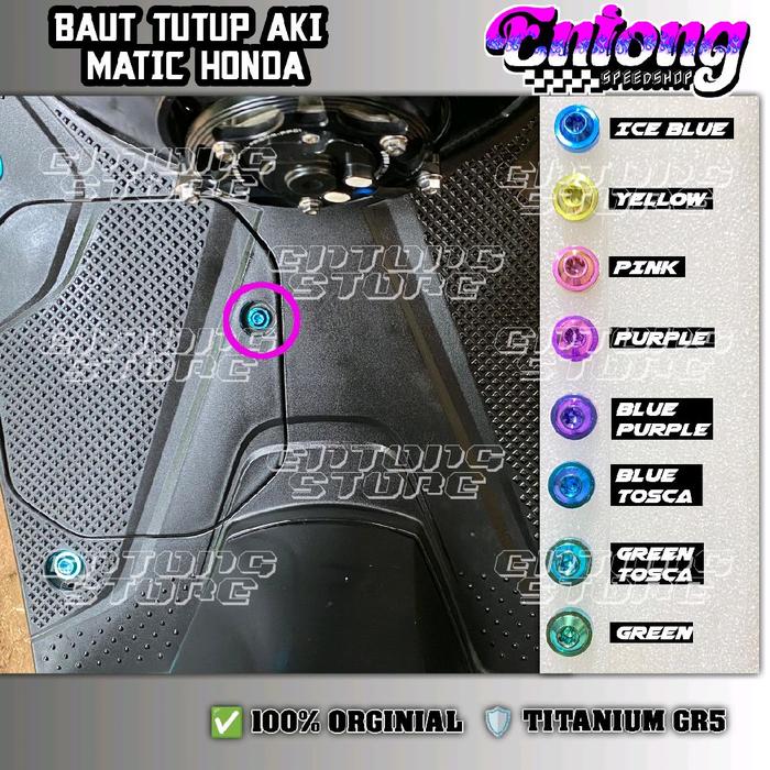 Gambar Baut Titanium Tutup Aki Beat Scoopy Genio Vario 125 150 Original Vietnam GR5 - 1. DARK BLUE dari ENTONG STORE_NEW undefined Tokopedia