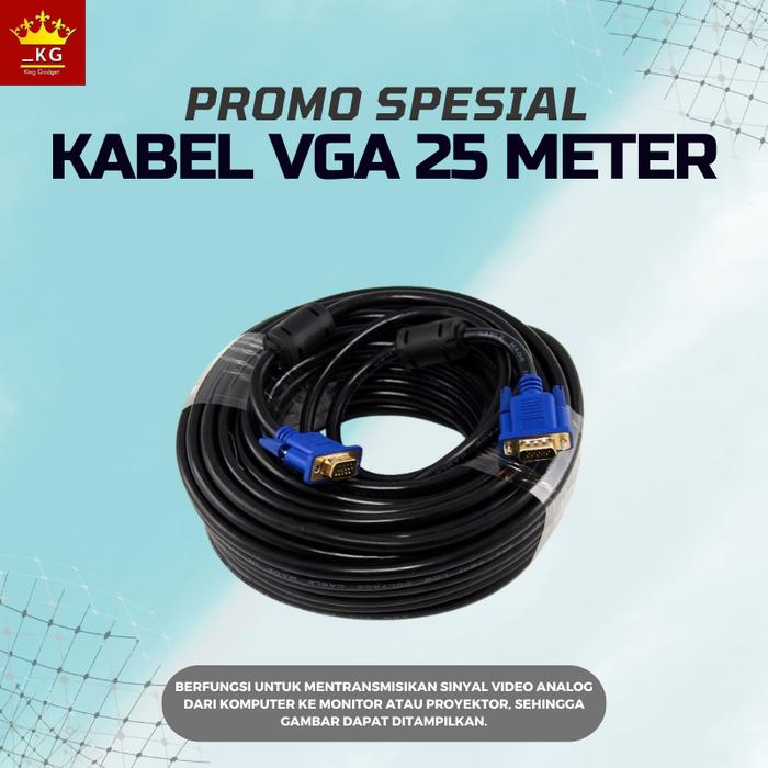 Gambar Kabel vga Panjang 25 meter kualitas terbaik harga murah dari KingGadget Official undefined Tokopedia