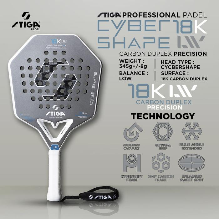 Gambar Raket Padel Tenis Tennis Stiga Professional Padel Cybershape 18K LW Carbon Duplex Precision Original dari Arora Putra Sports & Music undefined Tokopedia
