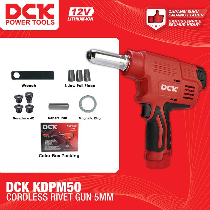 Gambar DCK KDPM50 Cordless Blind Riveting Gun 5mm - UNIT ONLY dari Drill&Co undefined Tokopedia